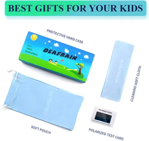 Miniatura 7 de Lentes de sol polarizados para niños, marco flexible TPEE 100% protección UV para niños y niñas de 5 a 13 años