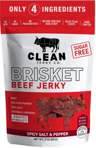 Miniatura 13 de Clean Jerky Co. Cecina seca de estilo antiguo sin azúcar Sal y pimienta – Bocadillos sabrosos con alto contenido en proteínas Snacks saludables