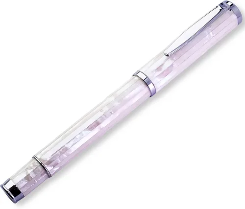 Miniatura 6 de LACHIEVA LUX Elegante bolígrafo de nácar con repuesto alemán, juego de regalo prémium para hombres, mujeres y profesionales (blanco perla)
