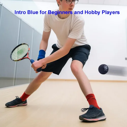 Miniatura 2 de J Bryant Squash Balls - Paquete de 4 bolas de goma de punto azul para principiantes y niños