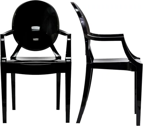 Miniatura 6 de Silla de Comedor transparente de Casper, Metal Vinilo, Transparente