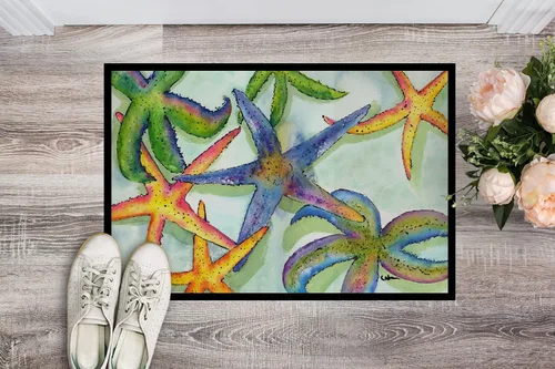Miniatura 2 de Caroline's Treasures 8542-JMAT - Tapete para puerta delantera, 24 x 36 pulgadas, diseño de estrella de mar, para interiores y exteriores