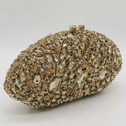 Miniatura 5 de Boutique De FGG Bolsos de noche de flores y embragues para mujer, bolsos formales de diamantes de imitación, bolsos de mano de cristal de boda