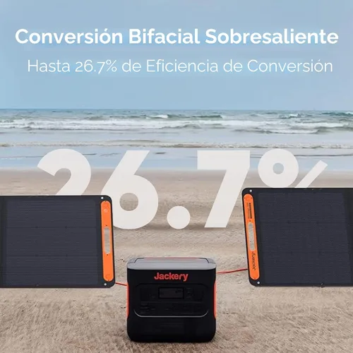 Miniatura 2 de Jackery SolarSaga - Panel solar portátil de 200 W, paneles solares bifaciales plegables IP68, compatible con estación de energía Jackery Explorer