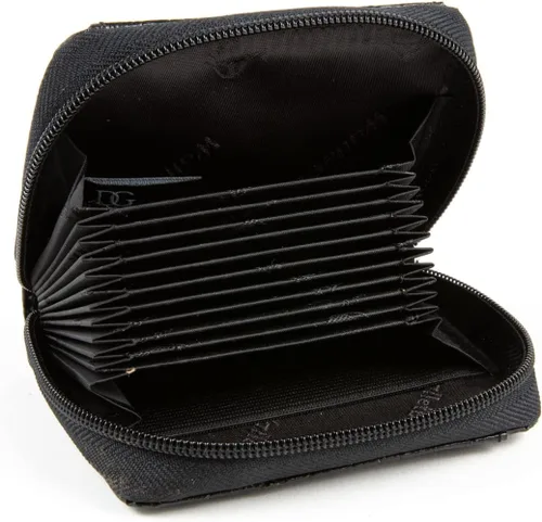 Miniatura 5 de WalletBe - Cartera de cuero para mujer, tarjeta de efectivo RFID de moneda, embrague de acordeón, identificación con cremallera Croco, Negro