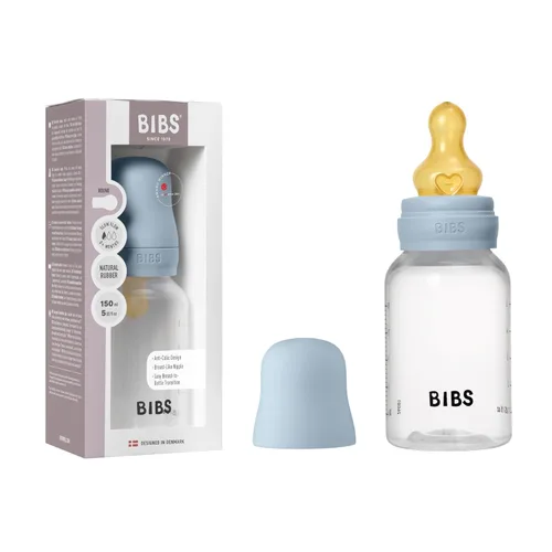 Miniatura 13 de BIBS Biberón para bebé 5 oz / 150 ml de goma natural de látex con pezón - Anti-cólico, libre de BPA, pezón redondo, flujo lento, ligero y fácil