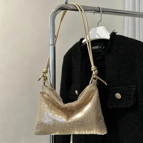 Bolsos de noche para mujer, bolso cruzado elegante, bolso de mano para fiesta de boda Negro