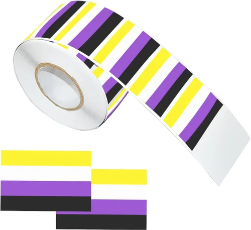 Miniatura 7 de LGBTQ - Calcomanías de orgullo, rectangulares de seis colores, arco iris, calcomanías autoadhesivas impermeables para desfiles y eventos
