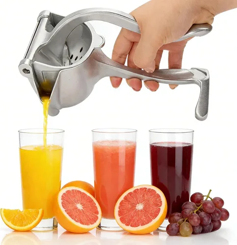 Extractor de jugo de fruta fresca, exprimidor manual de aleación de aluminio y exprimidor de limón para cítricos, naranja, lima, agarre ergonómico,