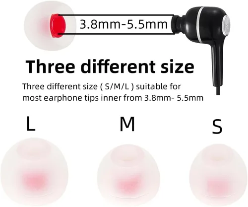 Miniatura 2 de Puntas de repuesto para auriculares de silicona que se adaptan a la mayoría de los auriculares intrauditivos