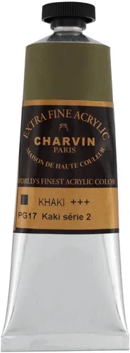 Miniatura 140 de Charvin Pintura acrílica profesional extrafina – verde absenta, tubo de 2.1 fl oz, pigmentos de triple fresado, resistente a la luz, pinturas