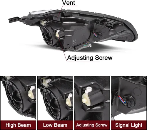 Miniatura 3 de JSBOYAT Bombillas incluidas de repuesto para faros delanteros halógenos para Chevy Malibu Sedan OE 2016 2017 2018 estilo fábrica faro delantero lado