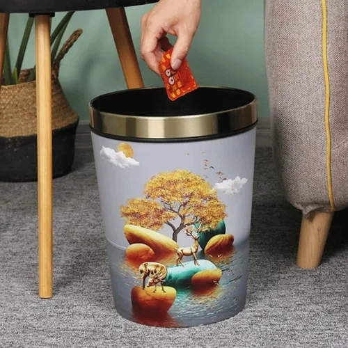 Miniatura 4 de Garbage Cans Garbage Cans, Decorative Small Trash Can Garbage Container Bin Wastebasket with Patterned Waste Baskets Basket