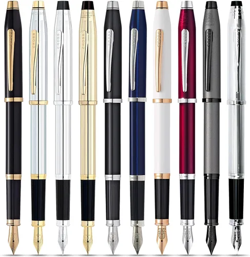 Miniatura 51 de Cross Century II - Bolígrafo de punta Selectip, lacado negro con detalles chapados en oro de 23 quilates