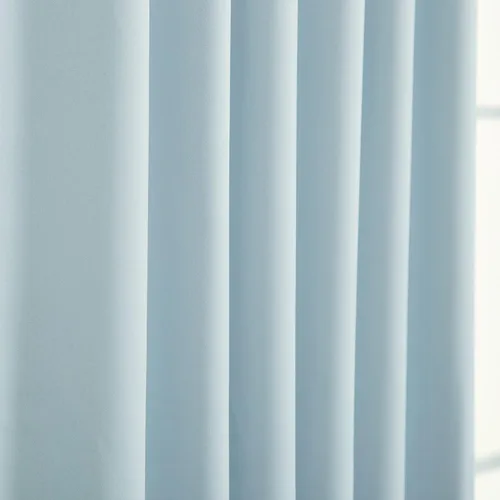 Miniatura 2 de Best Home Fashion Cortinas opacas con aislamiento térmico, pestaña trasera, bolsillo para barra, azul cielo, 52 pulgadas de ancho x 96 pulgadas