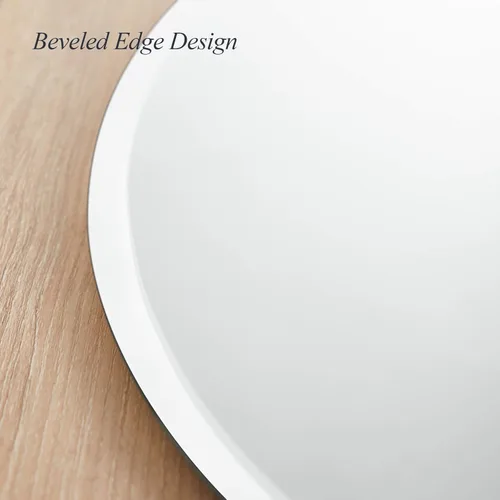 Miniatura 5 de Espejo de pared irregular sin marco de 20 x 28 pulgadas, espejo de tocador decorativo con borde biselado para baño, dormitorio, entrada