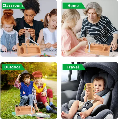 Miniatura 4 de MEROCO Montessori - Tablero de destornilladores - Juguetes educativos de aprendizaje para niños de 3 a 5 años - Juguete Montessori sensorial