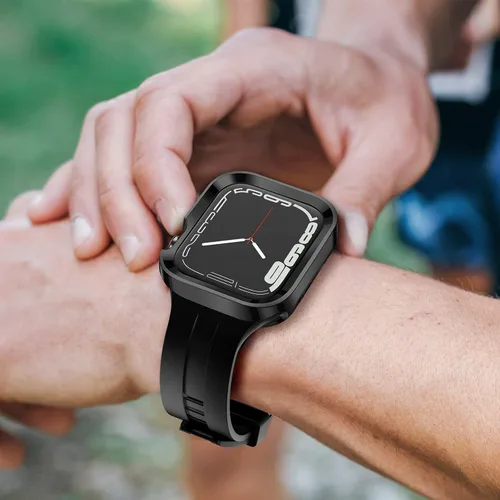 Miniatura 8 de Amizee Paquete de 2 fundas resistentes compatibles con Apple Watch Series 9/8/7 de 1.772 pulgadas, SE 3/2/1 Series 6/5/4 de 1.732 pulgadas, TPU