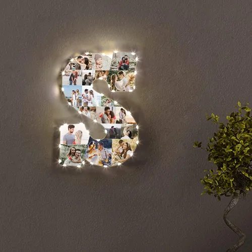 Miniatura 6 de Luces de collage de fotos personalizadas de 1 a 20 fotos, 5 aniversario de letra/número de fotos, luces nocturnas LED 3D para parejas, amantes
