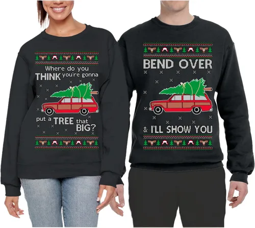 Miniatura 4 de Wild Bobby Suéteres feos de Navidad para parejas, unisex, a juego, para él y ella, sudaderas navideñas