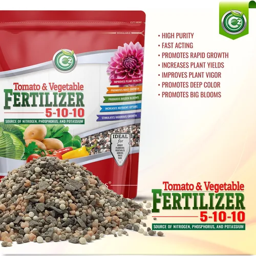 Miniatura 6 de 5-10-10 Fertilizante de tomate y vegetales, fabricado en Estados Unidos, NPK + alimento vegetal de micronutrientes para jardines de flores, promueve