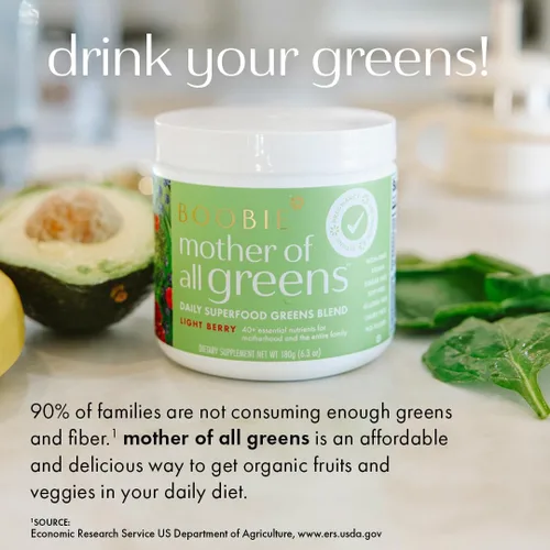 Miniatura 8 de Boobie Mother of All Greens Tu nuevo ritual familiar, polvo diario de súper verduras con más de 35 nutrientes esenciales para mamás y familias