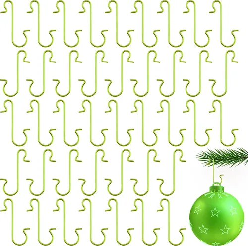Miniatura 11 de Paquete de 100 ganchos para adornos, ganchos para adornos de Navidad, ganchos para adornos de Navidad, ganchos de alambre de metal, ganchos
