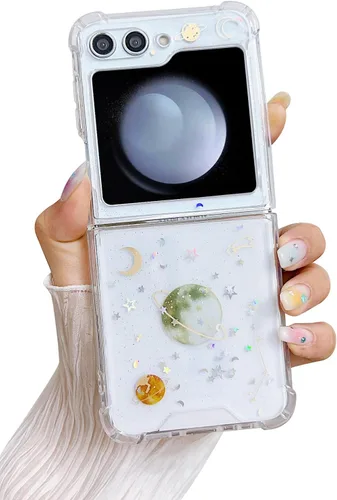 Miniatura 12 de Compatible con Samsung Galaxy Flip 4, funda transparente con flores secas prensadas, para mujeres y niñas, TPU suave a prueba de golpes, funda
