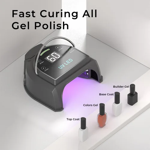 Miniatura 6 de Lámpara de uñas profesional inalámbrica LED UV de 80 W, luces UV para uñas con 45 perlas LED y batería recargable, secadora de uñas de gel LED