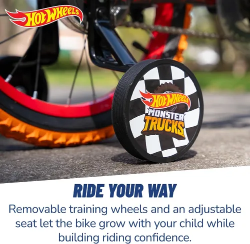 Miniatura 3 de Dynacraft Hot Wheels BMX Bike for Boys, 12-18 Inch Kids Bike, Ages 3-9, Rev Grip Handlebar Feature, Red & Black