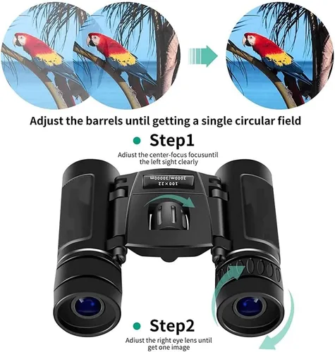 Miniatura 5 de Binoculares de alta resolución de 12 x 30 para adultos y niños, binoculares compactos, observación de aves, campamento, viajes, juegos de espionaje