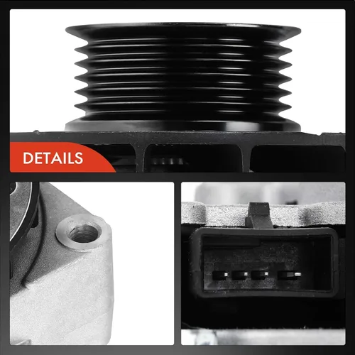 Miniatura 7 de A-Premium Alternador compatible con Chevrolet y GMC Express Suburban Yukon Savana C-Series 1500/2500/3500, 140Amp 12V CW 6 surcos, repuesto #