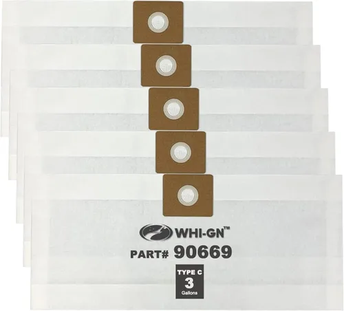 Paquete de 5 bolsas de vacío Shop Vac de 3 galones – 90669 Bolsas de vacío tipo C, parte # 9066900 9066933