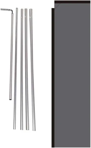 Miniatura 18 de Letrero de bandera rectangular de plumas para exteriores, color negro sólido, con kit de poste y punta de tierra