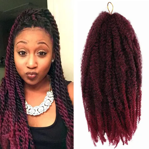 Miniatura 10 de 1 paquete de 18 pulgadas Marley trenzado de cabello trenzado Marley Twist Braids Hair Long Afro Kinky Marley para Butterfly Locs Crochet Hair (1B#)