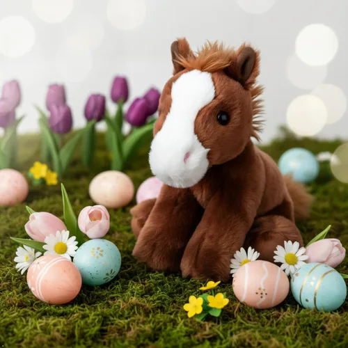Miniatura 5 de The Petting Zoo - Peluche de caballo flácido, juguete de peluche para niños, animales salvajes Wild Onez, juguete de peluche de caballo 8 pulgadas