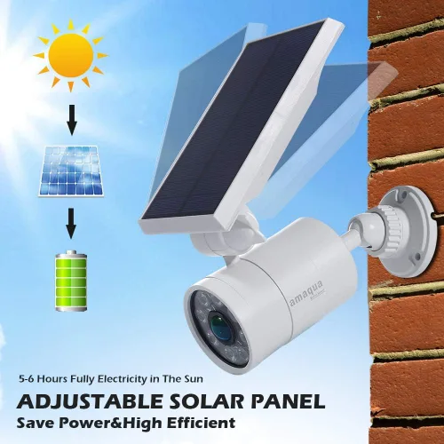 Miniatura 4 de Luces solares de movimiento para exteriores de 9 vatios (equivalente a 110 vatios) Focos solares de aluminio de 1400 lúmenes, seguridad de Blanco