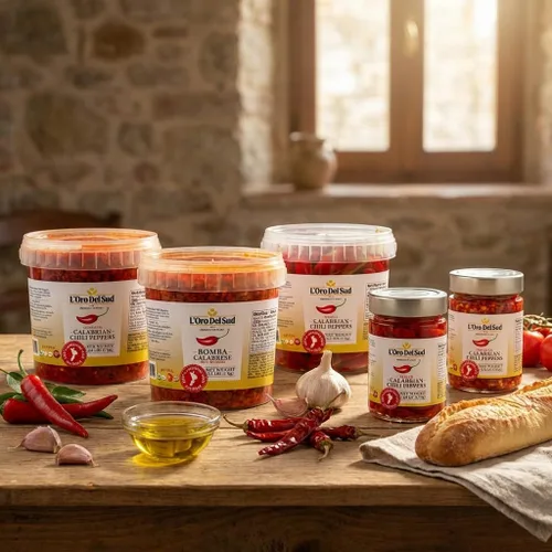 Miniatura 9 de L'Oro Del Sud Pimientos enteros de Calabria certificados auténticos, chiles enteros en aceite, 9.8 oz (280 g), cultivados y envasados en Calabria
