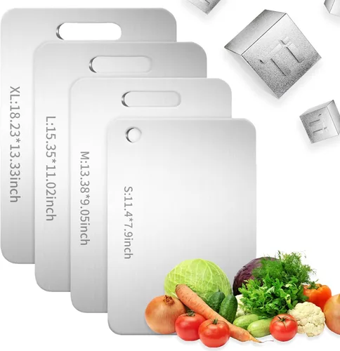 Miniatura 5 de Tabla de Cortar de Titanio, Nueva Actualización Tablas de Cortar de Titanio Puro para Cocina, Tabla de Cortar de Titanio Katuchef de Doble Cara No
