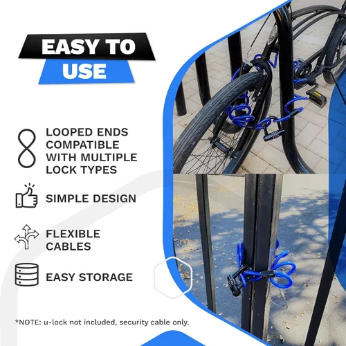 Miniatura 4 de DocksLocks Cable de seguridad en espiral resistente a la intemperie (de 5 a 25 pies de longitud) con extremos reforzados, protección antirrobo