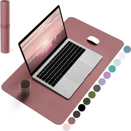 Miniatura 39 de YSAGi Almohadilla de escritorio de piel antideslizante, tapete impermeable para teclado de computadora portátil, protector de mesa y alfombrilla