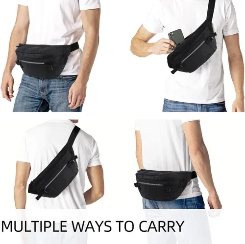 Miniatura 6 de TITILT Riñonera cruzada de talla grande para mujeres y hombres, bolsa grande impermeable para deportes, viajes, entrenamiento, ciclismo, senderismo