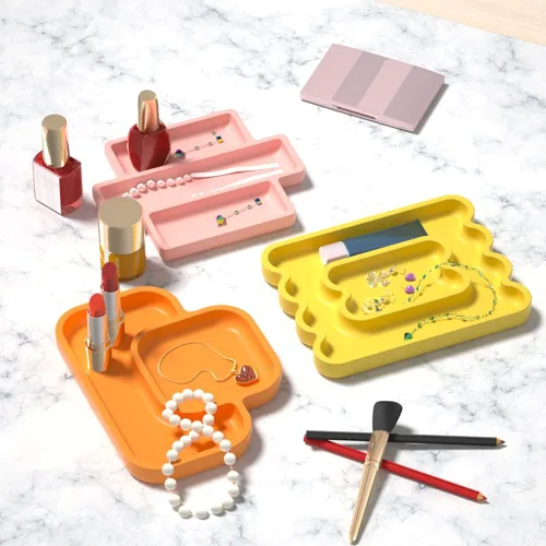 Miniatura 5 de Bandeja de hormigón Molde de silicona Herramienta decorativa creativa para el hogar para frutas Snack Plate Almacenamiento de joyas Pulsera SH0692