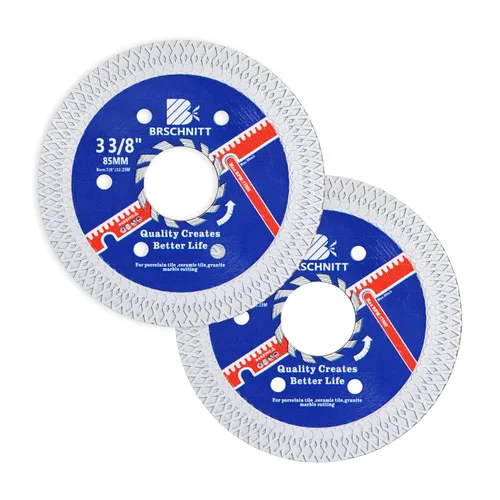 Miniatura 15 de Hoja de sierra de porcelana de diamante superfina con dientes en X, 2 piezas de 3 pulgadas (2.953 in) x eje de 3/8 pulgadas (0.394 in), disco