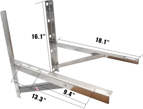 Miniatura 6 de TAUROX Mini soporte de montaje en pared dividido para condensador de 9000 a 24000 BTU, soporte de acero inoxidable para aire acondicionado