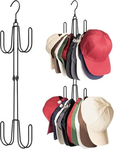 Miniatura 8 de NANATI Perchas de sombrero para armario, organizador de sombreros de acero inoxidable, estantes para gorras de béisbol, organizador de gorras