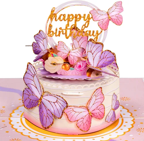 Miniatura 9 de Paper Love Tarjeta desplegable de feliz cumpleaños, para adultos y niños, cubierta de 5 x 7 pulgadas, incluye sobre y etiqueta de notas