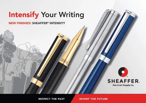 Miniatura 6 de Sheaffer Bolígrafo de punta redonda cromada grabada intensamente con tapa cromada y ribete Cromo grabado