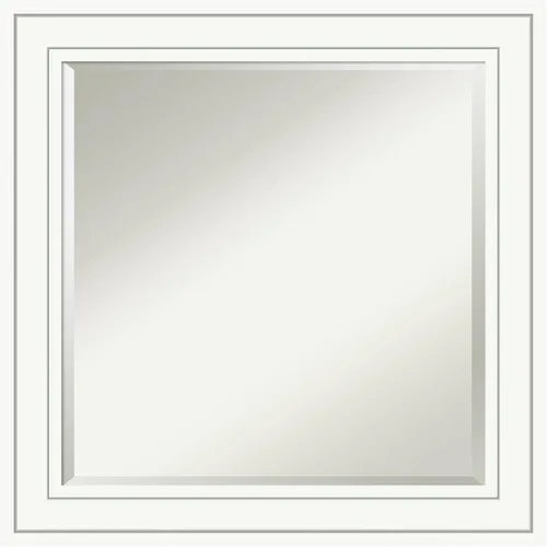 Miniatura 8 de Amanti Art - Espejo de baño blanco para sobre lavabo, espejo de tocador rectangular blanco de 25x21, marco de madera pequeño y casual, se cuelga