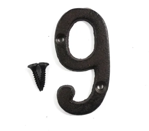 Miniatura 37 de Letras del abecedario de 3" en metal de hierro fundido decorativas, estilo clásico, para colgar letreros de pared, dirección, nombre, letrero